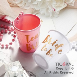 VASOS COLGANTE SHOT BRIDE ROSA X 6 UNIDADES x 1